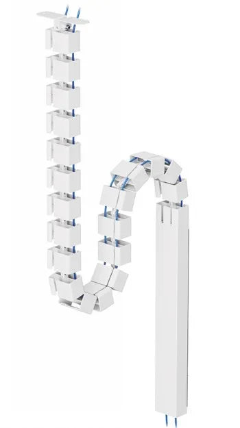 NEOMOUNTS MAGNETIC CABLE COVER FOR SIT/STAND DESK FRAMES, SCREW MOUNTED, MAGNETIC CHANNEL, WHITE