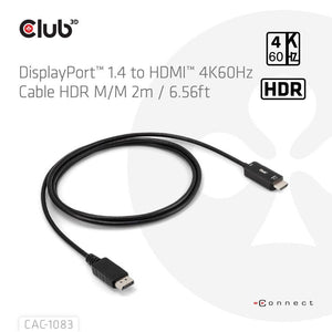 CABLE DP TO HDMI 2M/CAC-1083 CLUB3D