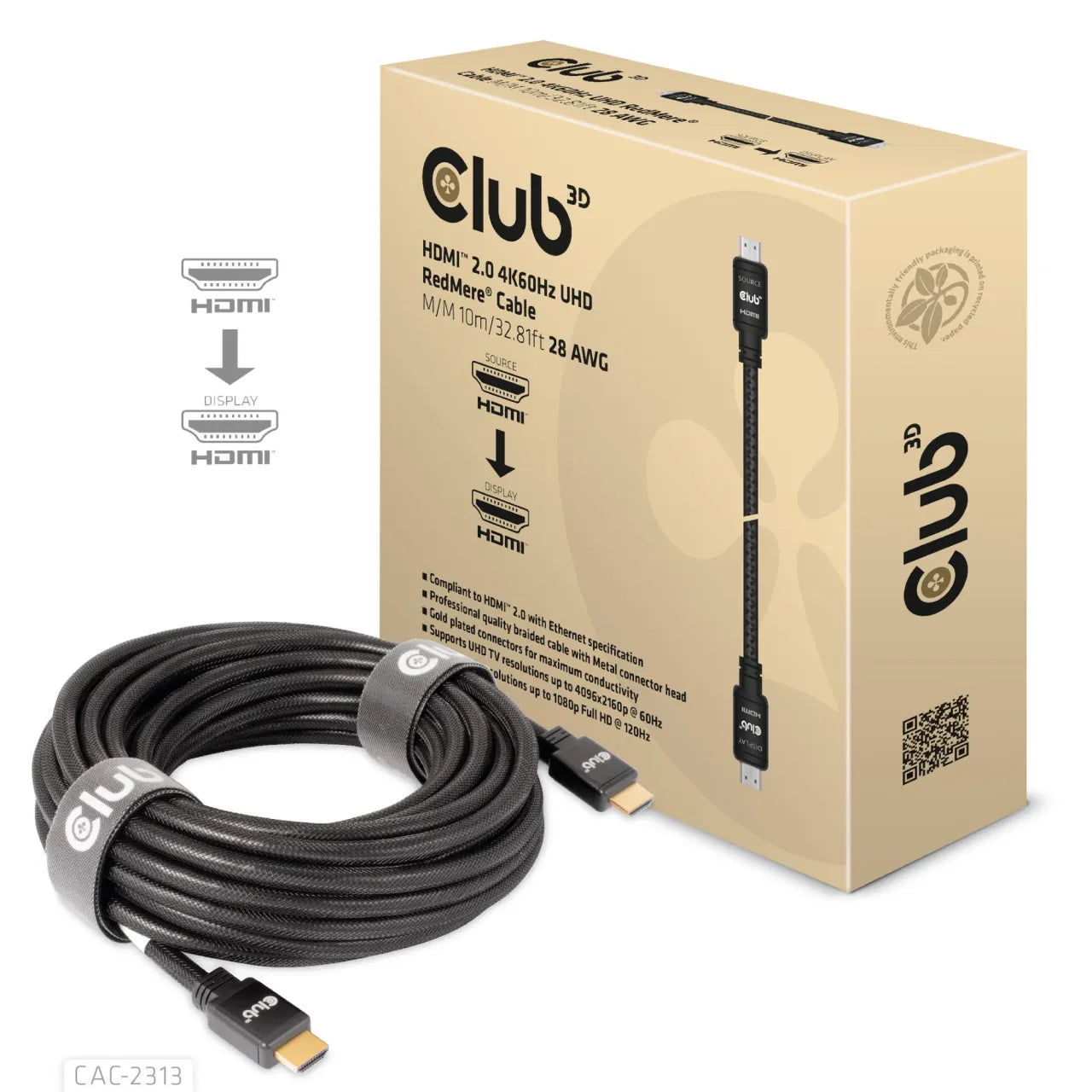 CABLE HDMI TO HDMI 10M/M/M CAC-2313 CLUB3D