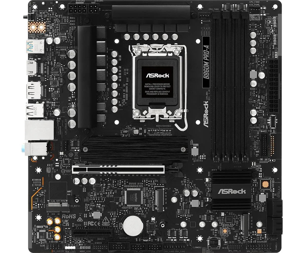 Mainboard|ASROCK|Intel B860|LGA 1851 (Socket V1)|micro ATX|RAM DDR5-SDRAM|4xSlots|3xNumber of M.2 (M) slots|B860MPRO-A