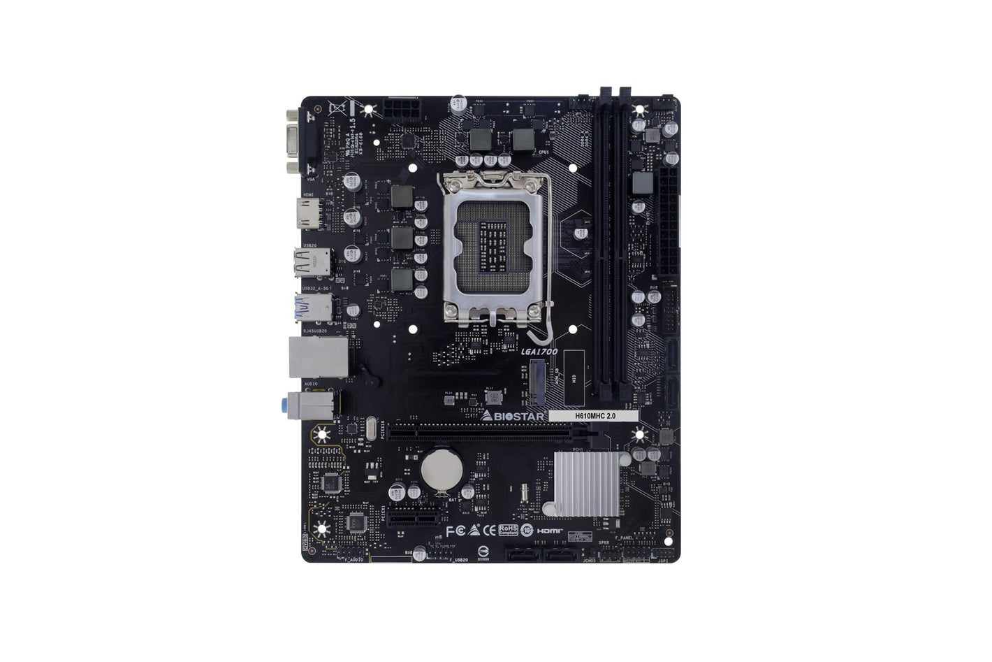 Mainboard|BIOSTAR|Intel H610|LGA1700|Micro-ATX|Memory DDR4|Memory slots 2|H610MHC2.0