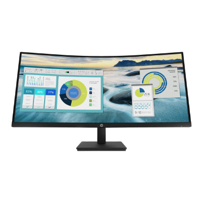 HP P34hc G4 WQHD Curved Charging Monitor - 34" 3440x1440 WQHD 250-nit AG, Curved, VA, USB-C(65W)/DisplayPort/HDMI, 4x USB 3.0, speakers, height adjustable, 3 years