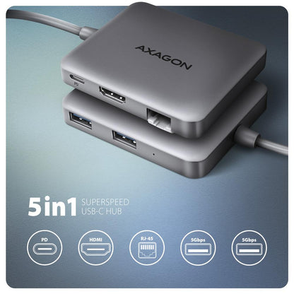I/O HUB USB-C 5IN1 5GBPS/0.2M HMC-5HL AXAGON