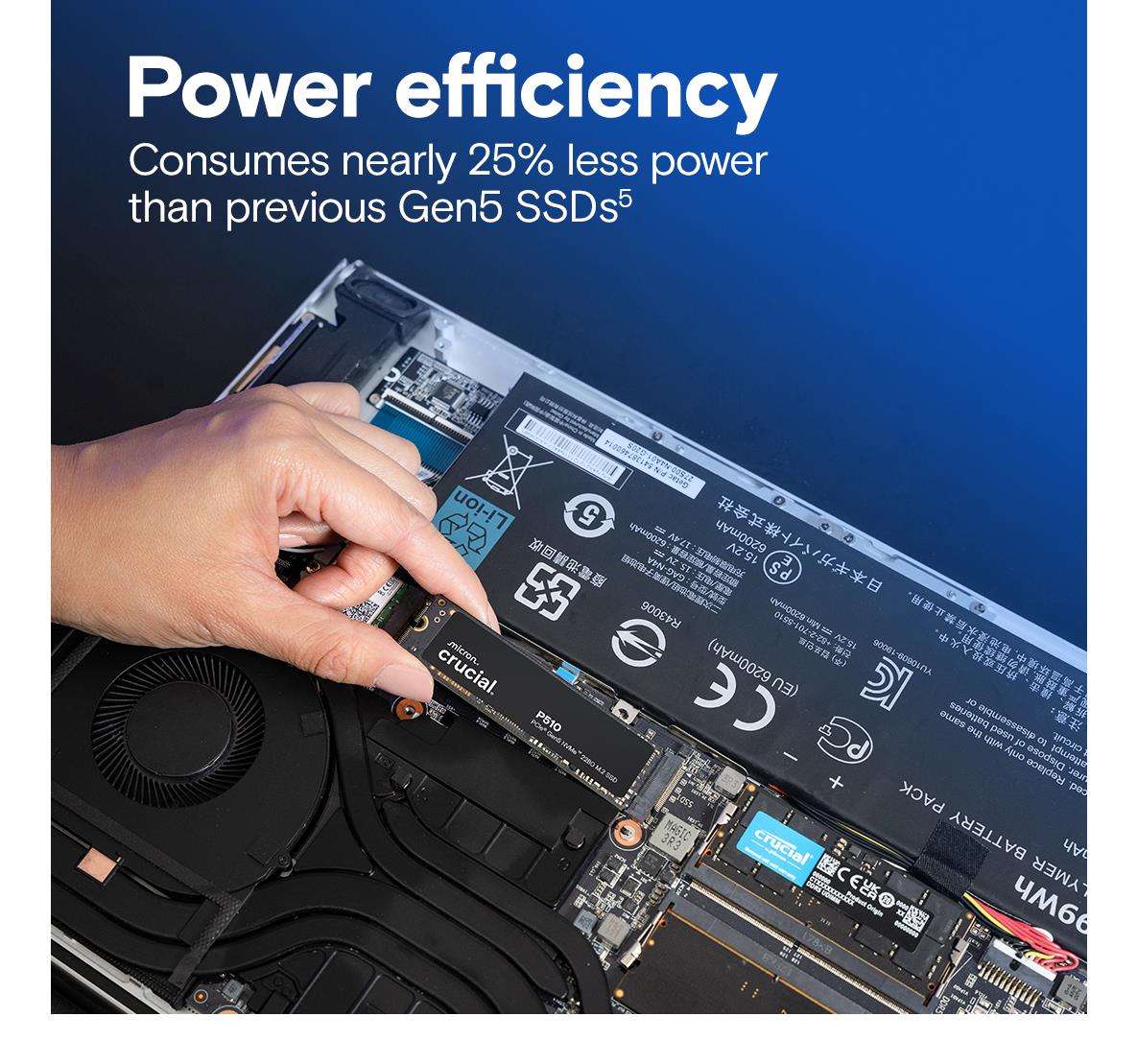 SSD|CRUCIAL|P510|1TB|M.2|PCIe Gen5|NVMe|TLC|Write speed 9500 MBytes/sec|Read speed 11000 MBytes/sec|TBW 600 TB|CT1000P510SSD8