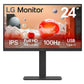 LCD Monitor|LG|23.8"|Business|Panel IPS|1920x1080|16:9|100Hz|5 ms|Speakers|Swivel|Pivot|Height adjustable|Tilt|24BA750-B