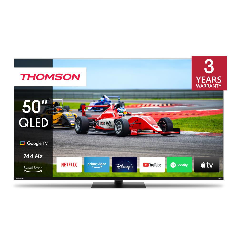 TV Set|THOMSON|50"|4K/Smart|QLED|3840x2160|Wireless LAN|Bluetooth|Google TV|Black|50QG7C14