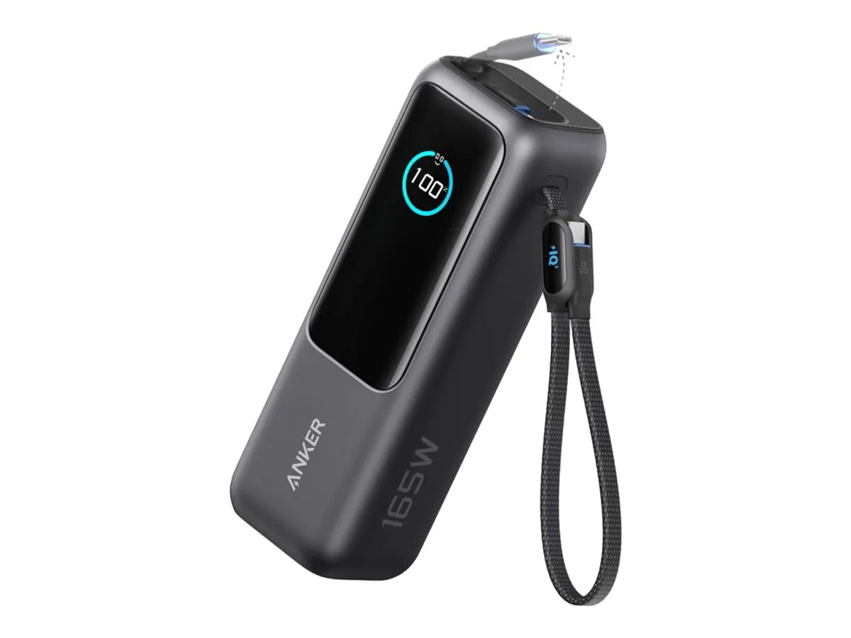 Anker Zolo Powerbank | A1695H11 | 25000 mAh | Built-In USB-C and Retractable Cable) | Grey