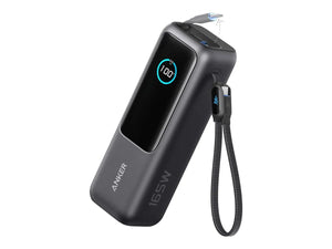 Anker Zolo Powerbank | A1695H11 | 25000 mAh | Built-In USB-C and Retractable Cable) | Grey