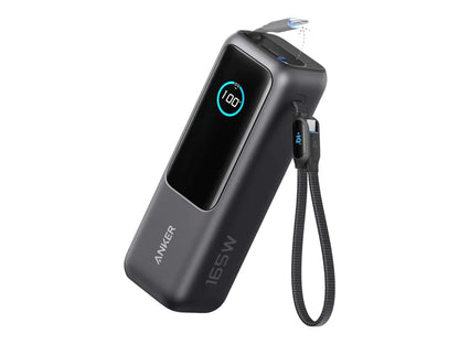 Anker Zolo Powerbank | A1695H11 | 25000 mAh | Built-In USB-C and Retractable Cable) | Grey