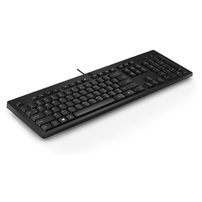 HP 125 USB Wired Keyboard, Sanitizable - Black - EST