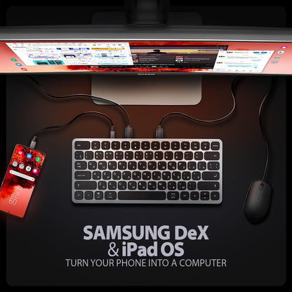 KEYBOARD + I/O HUB 9IN1/0.6M HMC-KB-CRL AXAGON