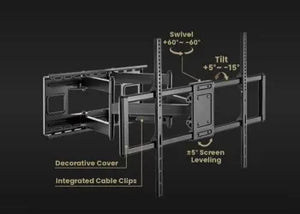 LH-GROUP SWIVELING WALL MOUNT 60-120" MAX 120KG