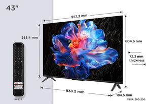 TV Set|TCL|43 "|4K Ultra HD|3840 x 2160 pixels|Flat|16:9|DLED|43V6C