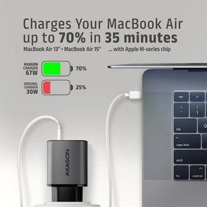 MOBILE CHARGER WALL USB 67W/GAN 2PORT ACU-PQ67D AXAGON