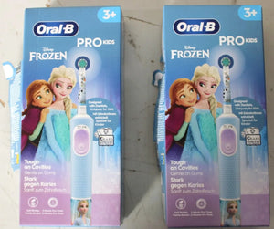 SALE OUT. Oral-B Vitality PRO Kids Frozen Electric Toothbrush, Blue | Oral-B Electric Toothbrush | Vitality PRO Kids Frozen | Warranty 24 month(s) | Rechargeable | For kids | Number of brush heads included 1 | Number of teeth brushing modes 2 | Blue...
