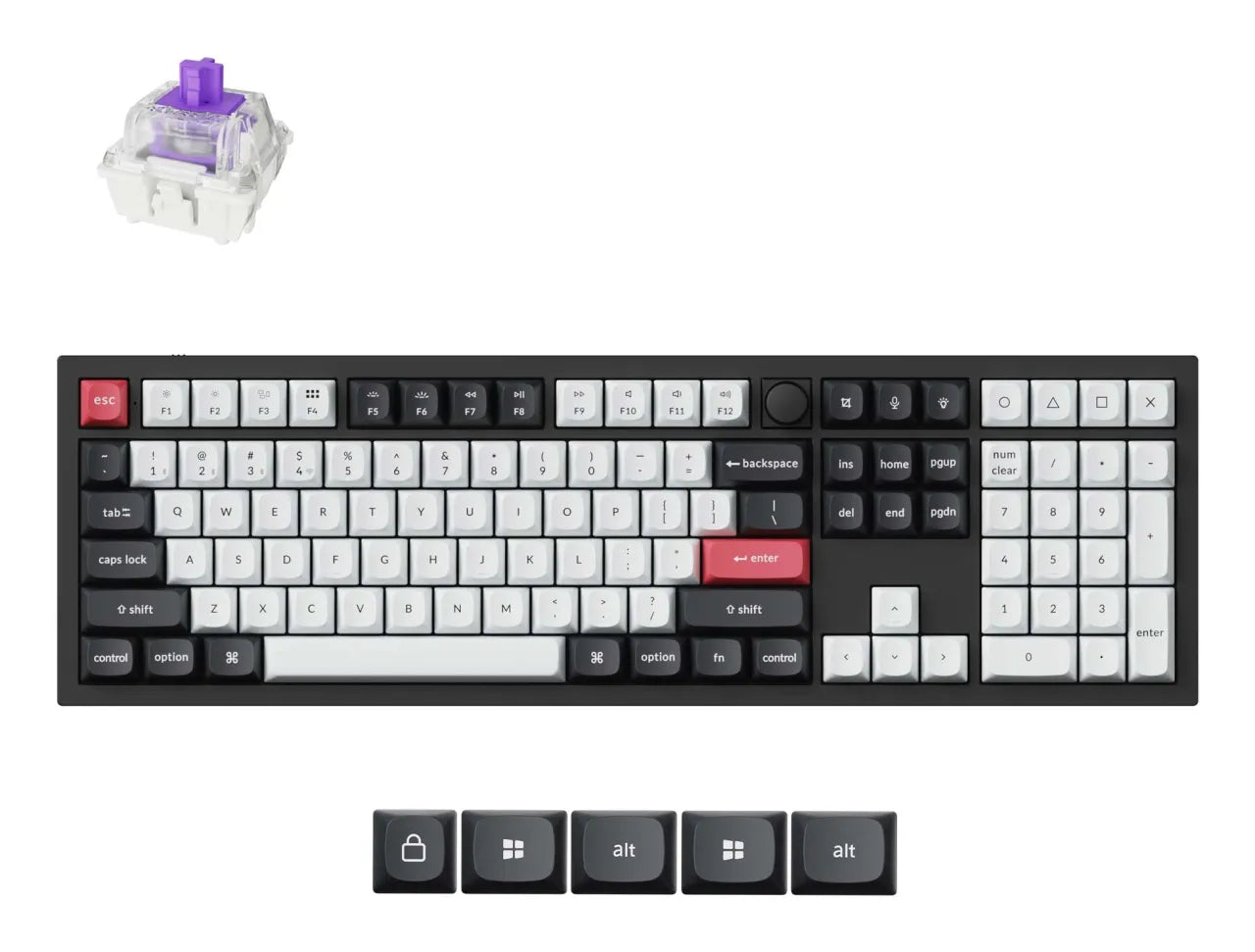 Keychron Q6 HE - US Layout - Gateron Magnetic Nebula - Carbon Black Wireless Keyboard