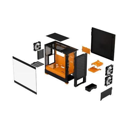 Fractal Design | Pop Air RGB | Side window | Orange Core TG Clear Tint | ATX, mATX, Mini ITX | ATX