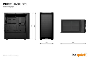 Case|BE QUIET|PURE BASE 501|MidiTower|Not included|ATX|MicroATX|MiniITX|Colour Black|BG074