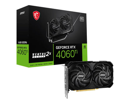 Graphics Card|MSI|NVIDIA GeForce RTX 4060 Ti|16 GB|GDDR6|128 bit|PCIE 4.0 16x|1xHDMI|3xDisplayPort|4060TIVENT2XBLAC16GOC