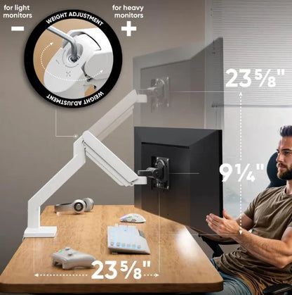 MONITOR ACC DESK MOUNT/15-42" BLK/WHT G110-BW ONKRON