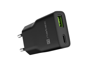 Natec Ribera USB Charger Gan Slim USB 1X USB-A + 1X USB-C 20W | NUC-2377