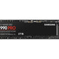 SSD|SAMSUNG|990 PRO|2TB|M.2|PCIE|NVMe|MLC|Write speed 6900 MBytes/sec|Read speed 7450 MBytes/sec|2.3mm|TBW 1200 TB|MTBF 1500000 hours|MZ-V9P2T0BW