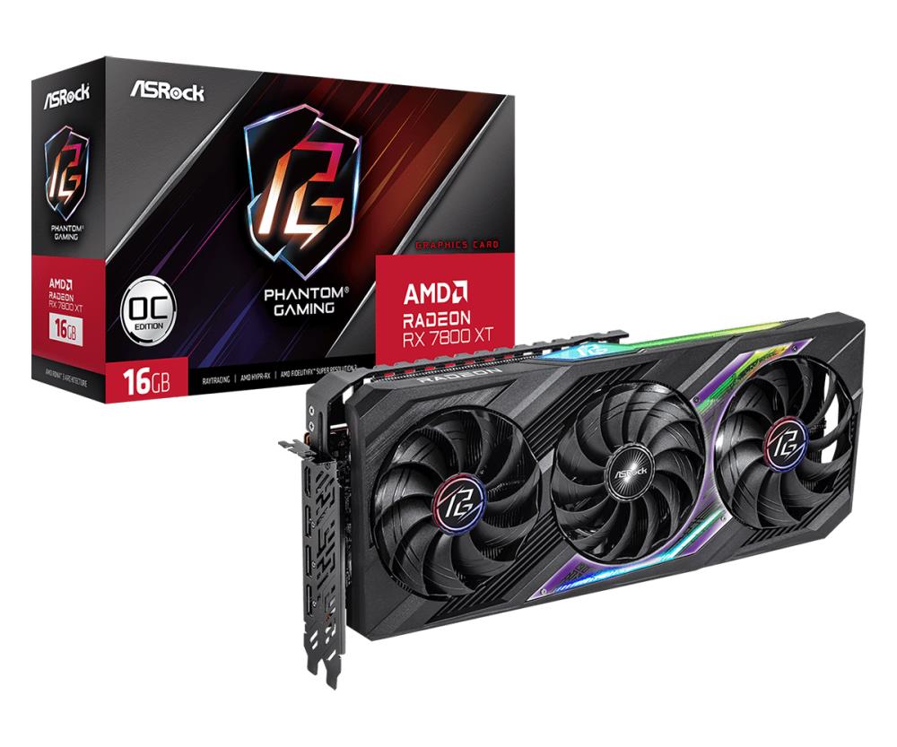 Graphics Card|ASROCK|AMD Radeon RX 7800 XT|16 GB|GDDR6|256 bit|PCIE 4.0 16x|GPU 2565 MHz|1xHDMI|3xDisplayPort|RX7800XTPG16GO