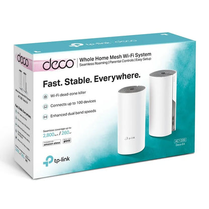 Wireless Router|TP-LINK|Wireless Router|2-pack|1167 Mbps|Mesh|IEEE 802.11ac|LAN \ WAN ports 2|Number of antennas 2|DECOE4(2-PACK)