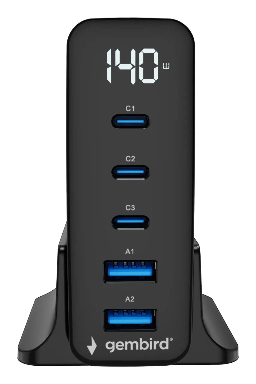 CHARGER USB UNIVERSAL 4P 140W/TA-UC-2A3C-PD140-01-BK GEMBIRD