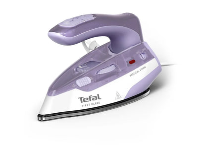 TEFAL First Class DB1612E0 | Steam Travel Iron | 1000 W | Continuous steam 10 g/min | Steam boost performance 45 g/min | White/Purple