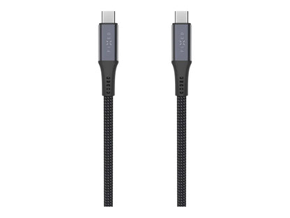 Fixed Braided Cable USB-C/USB-C, 2m, USB4 gen2 20Gbps, 4K 60Hz, 240W | FIXDBP-CC2-GR