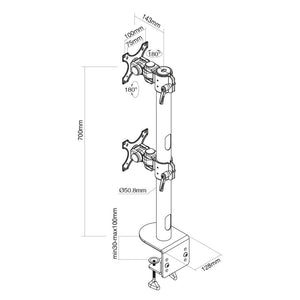 MONITOR ACC DESK MOUNT 17-49"/FPMA-D960DVBLACKPLUS NEOMOUNTS