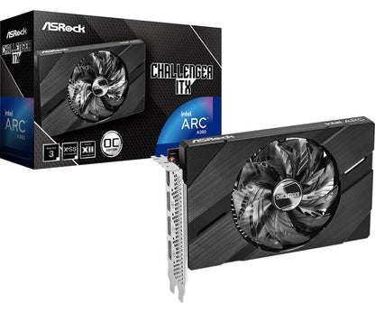 Graphics Card|ASROCK|Intel Arc A380|6 GB|GDDR6|96 bit|PCIE 4.0 8x|GPU 2250 MHz|Dual Slot Fansink|1xHDMI|3xDisplayPort|A380CLI6GO