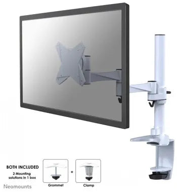 NEWSTAR FLAT SCREEN DESK MOUNT (CLAMP/GROMMET) 10-30" WHITE