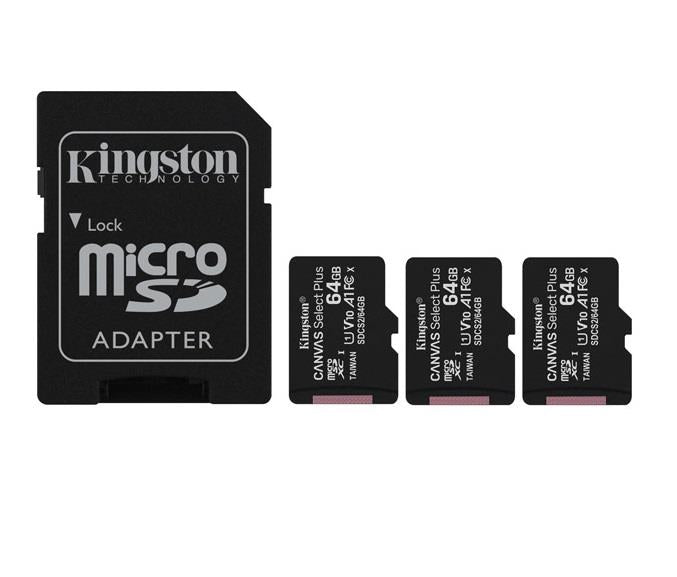 MEMORY MICRO SDXC 64GB UHS-I/3PACK SDCS2/64GB-3P1A KINGSTON