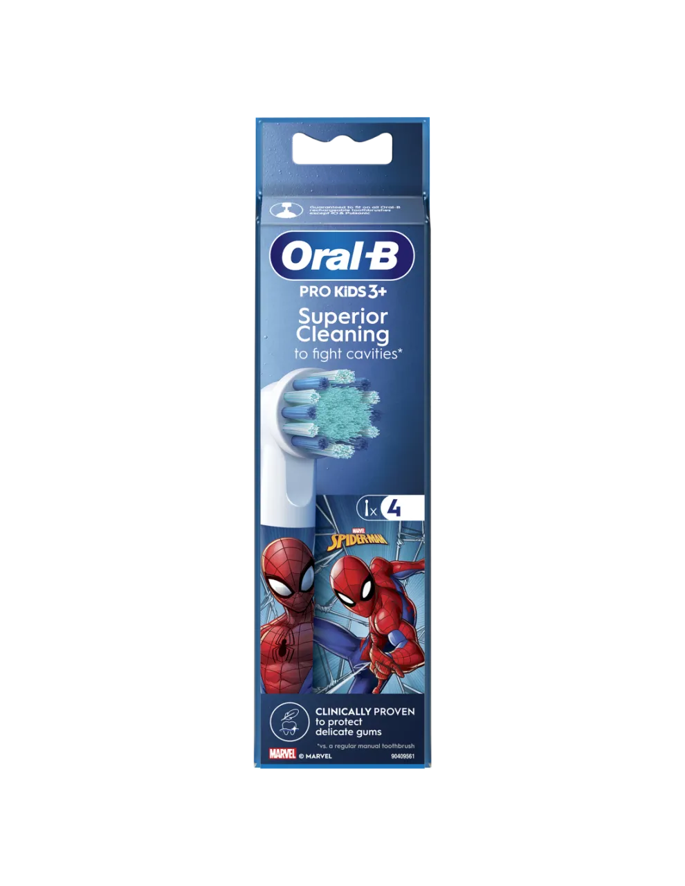 Oral-B Replacement Toothbrush Heads | EB10 4 refill Spiderman | Heads | For kids | Number of brush heads included 4