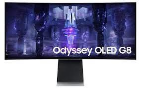 Monitor|SAMSUNG|Odyssey OLED G8 G85SB|34"|Gaming/Smart/Curved/21 : 9|Panel OLED|3440x1440|21:9|175 Hz|0.1 ms|Speakers|Height adjustable|Tilt|Colour Silver|LS34BG850SUXEN