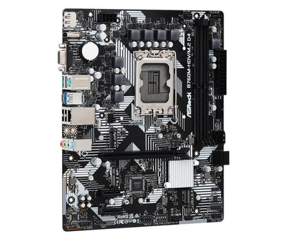 Mainboard|ASROCK|Intel B760 Express|LGA1700|Micro-ATX|Memory DDR4|Memory slots 2|2xPCI-Express 3.0 1x|1xPCI-Express 4.0 16x|2xM.2|1x15pin D-sub|1xHDMI|1xDisplayPort|2xUSB 2.0|3xUSB 3.2|1xUSB-C|1xPS/2|1xRJ45|3xAudio port|B760M-HDV/M.2D4