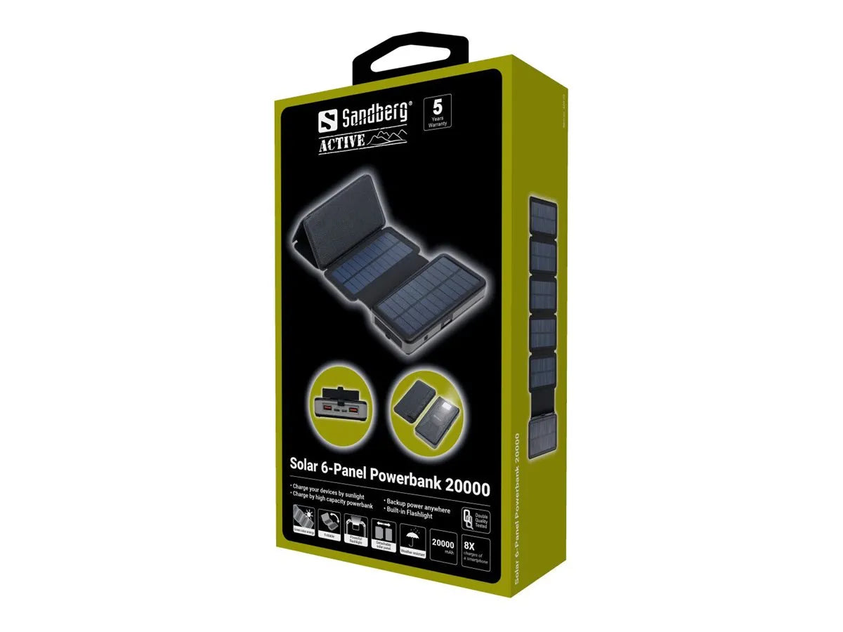 SANDBERG Solar 6-Panel Powerbank 20000