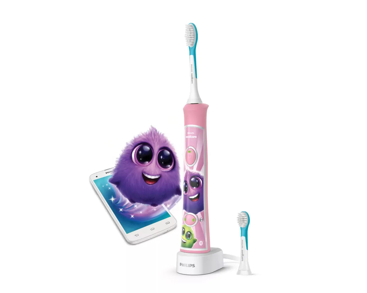 Philips Sonicare For Kids Sonic electric toothbrush HX6352/42 Built-in Bluetooth® Coaching App 2 brush heads & 10 stickers 2 modes/Damaged package