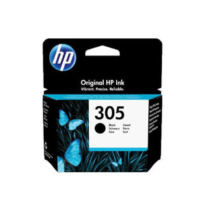 HP 305 Black Ink Cartridge, 120 pages, for HP DeskJet 2300, 2710, 2720, Plus 4100