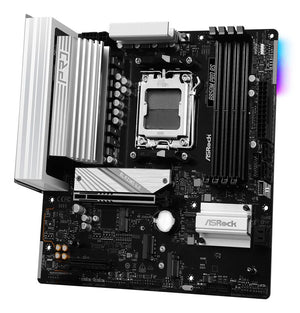 Mainboard|ASROCK|AMD B850|SAM5|Micro-ATX|Memory DDR5|Memory slots 4|1xPCI-Express 4.0 4x	|1xPCI-Express 5.0 16x|1xM.2|1xHDMI|1xDisplayPort|1xAudio-In|1xAudio-Out|1xMicrophone|4xUSB 2.0|3xUSB 3.2|1xUSB-C|1xRJ45|B850MPRORS