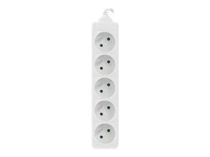 Lanberg Cable Power Strip, 5X French Outlets Quality-Grade Copper, 1.5 m | PS0-05E-0150-W