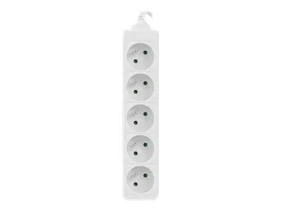 Lanberg Cable Power Strip, 5X French Outlets Quality-Grade Copper, 1.5 m | PS0-05E-0150-W