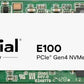 SSD|CRUCIAL|E100|2TB|M.2|NVMe|Write speed 4500 MBytes/sec|Read speed 5000 MBytes/sec|CT2000E100SSD8