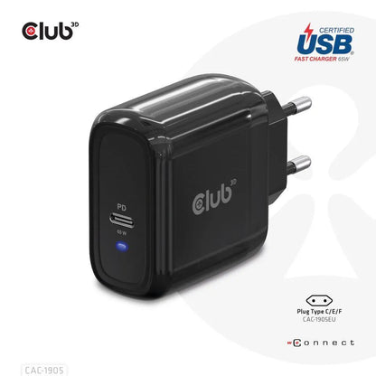MOBILE TRAVEL CHARGER USB-C/PPS 65W CAC-1905EU CLUB3D