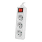 Lanberg Cable Power Strip 3M 3X French Outlets with Switch, Quality-Grade Copper | PS1-03E-0300-W