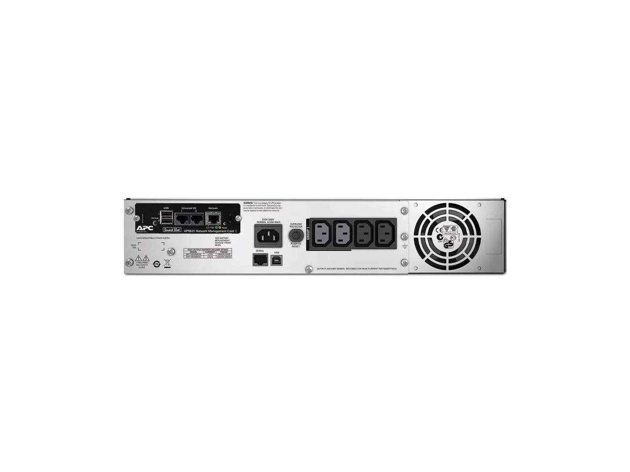 Schneider Electric APC Smart-UPS, Rackmount 2U, 230V, 4x IEC C13 sockets, Network card, AVR, LCD | SMT1500RMI2UNC | 1500 VA | 1000 W | 230 V