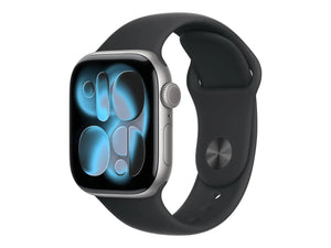 Apple Watch Series 11 GPS + Cellular 42mm Space Grey Aluminium Case with Black Sport Band - M/L | Apple