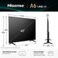 TV Set|HISENSE|43 "|4K Ultra HD|3840 x 2160 pixels|Flat|16:9|LED|43A6Q